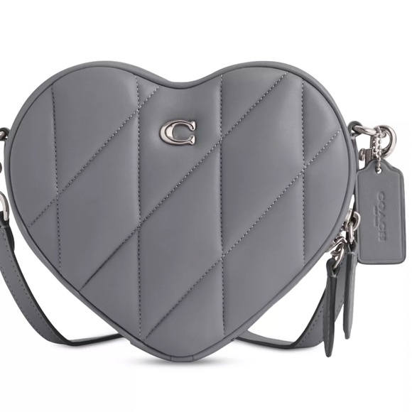 COACH Quilted Leather Heart CrossbodyGRAY